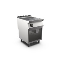 STOCK Elektro-Griddleplatte, 2/3 glatt 1/3 gerillt, hartverchromt, hochglanzpoliert, Standgerät mit STOCK Elektro-Griddleplatte, 2/3 glatt 1/3 gerillt, hartverchromt, hochglanzpoliert, Standgerät mit