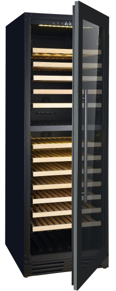 Weinkühlschrank, 379 Liter, bis 154 Flaschen, +5 bis +20 °C, 2 Zonen, 1 Glastür, Umluftkühlung