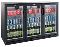 Barkühlschrank, 320 Liter, +2 bis +10 °C, 3 Türen, Statische Kühlung mit Lüfter Barkühlschrank, 320 Liter, +2 bis +10 °C, 3 Türen, Statische Kühlung mit Lüfter