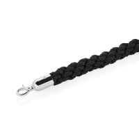 Verbindungskordel, schwarz, Polyester, Beschläge verchromt, hochglanzpoliert, 1,50 m Verbindungskordel, schwarz, Polyester, Beschläge verchromt, hochglanzpoliert, 1,50 m