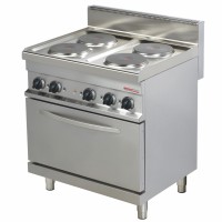 Elektroherd, 4 runde Platten, Backofen 1/1 GN | 600 x 400 - SOLOTEC 700 Elektroherd, 4 runde Platten, Backofen 1/1 GN | 600 x 400 - SOLOTEC 700