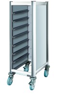 GN Tablettwagen, 1/1 GN, 26,5 kg, MDF Seitenteile, für 7 x GN 1/1 Tabletts GN Tablettwagen, 1/1 GN, 26,5 kg, MDF Seitenteile, für 7 x GN 1/1 Tabletts