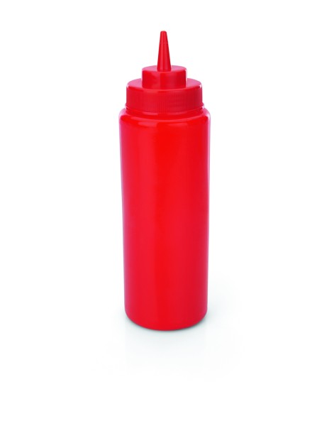 Quetschflasche, Polyethylen, rot, große Öffnung, Schraubdeckel, 0,95 Liter, Ø 80 mm