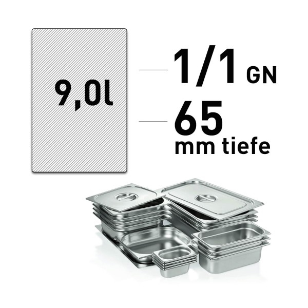GN-Behälter - Edelstahl - GN 1/1 - 65 mm