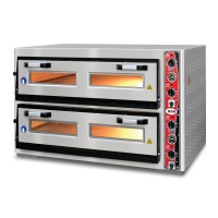 Pizzaofen, 2 Kammern für je 6 Bleche Ø 330 mm, Schamottsteinboden, analoge Temperaturanzeige Pizzaofen, 2 Kammern für je 6 Bleche Ø 330 mm, Schamottsteinboden, analoge Temperaturanzeige