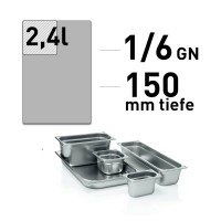 GN Behälter - Edelstahl - GN 1/6 - 150 mm - randverstärkt GN Behälter - Edelstahl - GN 1/6 - 150 mm - randverstärkt