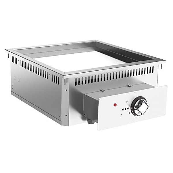 STOCK Einbau-Elektro-Griddleplatte, hartverchromt, glatt, 7,5 kW