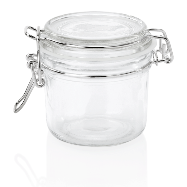 Bügelverschlussglas, Opalglas / Hartglas, 200 ml, Deckel mit Silikondichtung