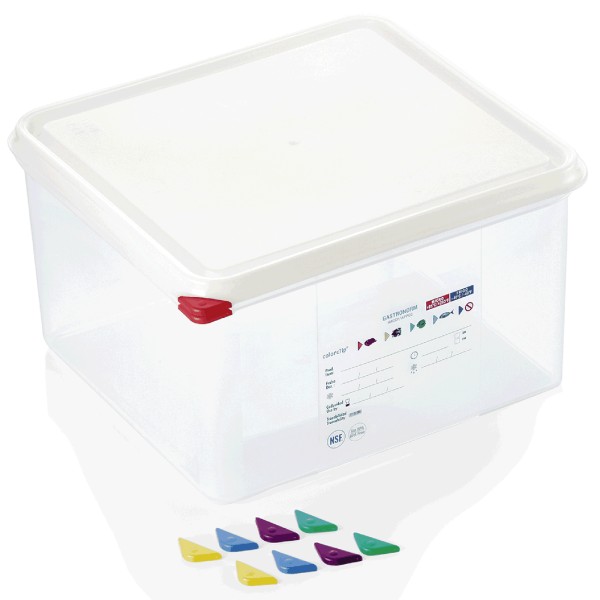 GN-Behälter, Polypropylen, GN 2/3, 150 mm, 13,5 Liter, Deckel hermetisch schließend
