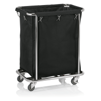 Vorschau: Wäschewagen, Stahl verchromt, Nylon, schwarz, 4 Rollen, 2 mit Bremse, 150 Liter Vorschau: Wäschewagen, Stahl verchromt, Nylon, schwarz, 4 Rollen, 2 mit Bremse, 150 Liter