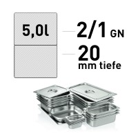 GN-Schale - Edelstahl - GN 2/1 - 20 mm GN-Schale - Edelstahl - GN 2/1 - 20 mm