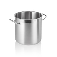 Suppentopf DeLuxe, Edelstahl, Sandwichboden, 10 Liter, Schüttrand, Kaltgriffe angeschweißt Suppentopf DeLuxe, Edelstahl, Sandwichboden, 10 Liter, Schüttrand, Kaltgriffe angeschweißt