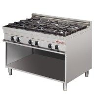 6-Flammen-Gasherd mit offenem Unterbau - SOLOTEC 900 6-Flammen-Gasherd mit offenem Unterbau - SOLOTEC 900