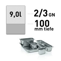 GN Behälter - Edelstahl - GN 2/3 - 100 mm - randverstärkt GN Behälter - Edelstahl - GN 2/3 - 100 mm - randverstärkt
