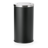 Mülleimer, Ø 380 mm, mit Schwingdeckel, schwarz Mülleimer, Ø 380 mm, mit Schwingdeckel, schwarz
