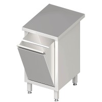 Arbeitsschrank mit Abfallkipper, ohne Aufkantung, Edelstahl rostfrei, Tiefe 600mm Arbeitsschrank mit Abfallkipper, ohne Aufkantung, Edelstahl rostfrei, Tiefe 600mm