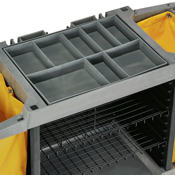 Zimmerservicewagen, Kunststoff, PVC, Polyester, 4 Rollen, 2 x 70 Liter Wäschesäcke
