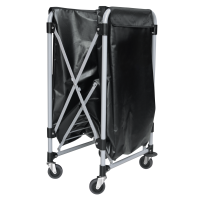 Vorschau: Wäschewagen, Eisen, pulverbeschichtet, PVC, schwarz, einklappbar, 4 Rollen, 150 Liter Vorschau: Wäschewagen, Eisen, pulverbeschichtet, PVC, schwarz, einklappbar, 4 Rollen, 150 Liter