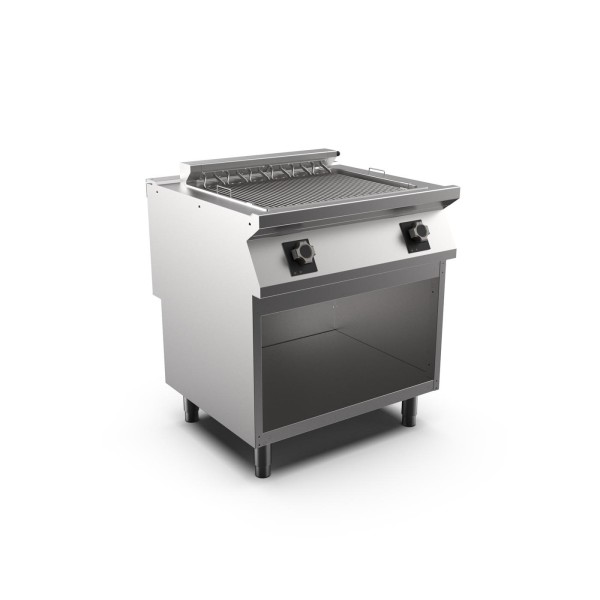 STOCK Elektro-Grill 800 mm zum Grillen auf den Heizelementen, Standgerät mit offenem Unterbau