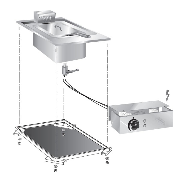 STOCK Elektro-Fritteuse, 10 Liter, Einbaugerät, 5,0 kW, Bedienteil
