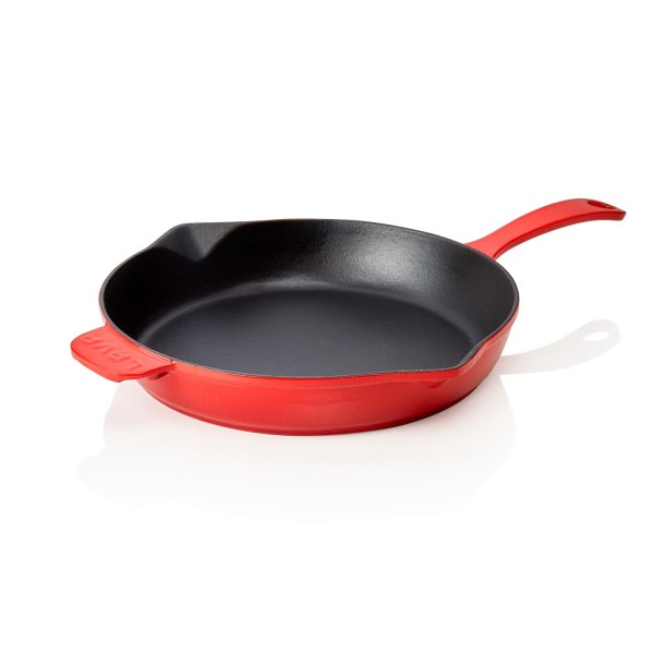 Bratpfanne EisenStil, rund, Ø 285 mm, emailliert, rot, massiver Gegengriff