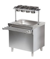 SOLOTEC Servicestation für Bestecke, Brot, Gläser/ Tassen und Tabletts, aus Edelstahl SOLOTEC Servicestation für Bestecke, Brot, Gläser/ Tassen und Tabletts, aus Edelstahl