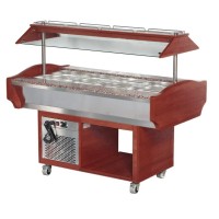 SOLOTEC Kaltbuffet 4/1 GN, +2 / +10°C, mit statischer Kühlung in Mahagonioptik SOLOTEC Kaltbuffet 4/1 GN, +2 / +10°C, mit statischer Kühlung in Mahagonioptik