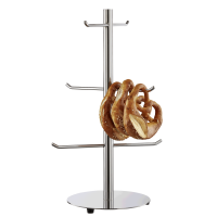 Brezel- und Wurstständer, Edelstahl, Höhe 50 cm, Bodenplatte ø 22 cm mit Gummifüßen Brezel- und Wurstständer, Edelstahl, Höhe 50 cm, Bodenplatte ø 22 cm mit Gummifüßen