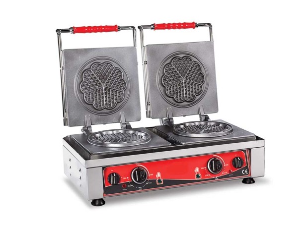 Waffeleisen, Herzwaffel, 2 Backplatten á Ø 160 mm, teflonbeschichtet