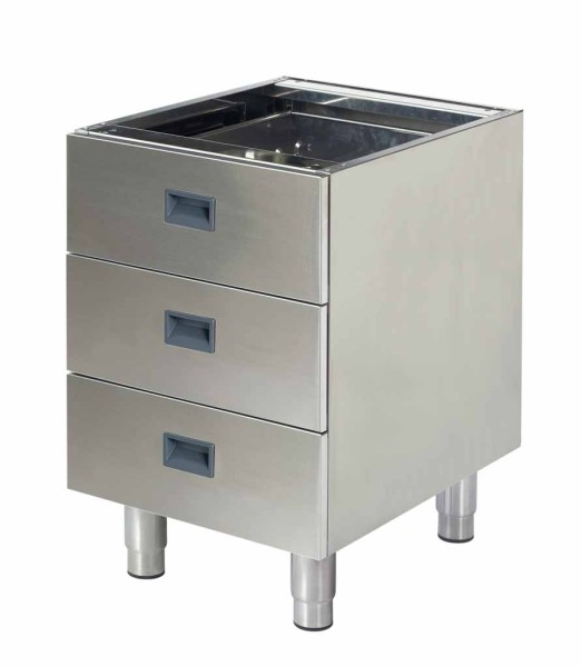 Unterbau geschlossen, mit 3 Schubladen 1/1 GN - SOLOTEC 600