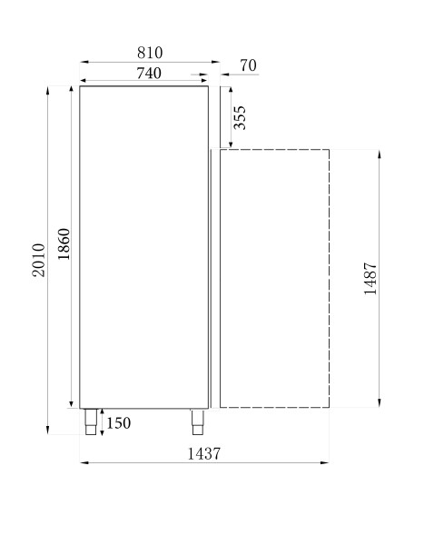 Gewerbe-Tiefkühlschrank, 1200 Liter, -10 bis -20 °C, Edelstahl, abschließbar, rollbar, statische Küh