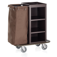 Zimmerservicewagen, 950 x 570 x 1140 mm, 80 l, braun, Stahl, Polyester Zimmerservicewagen, 950 x 570 x 1140 mm, 80 l, braun, Stahl, Polyester