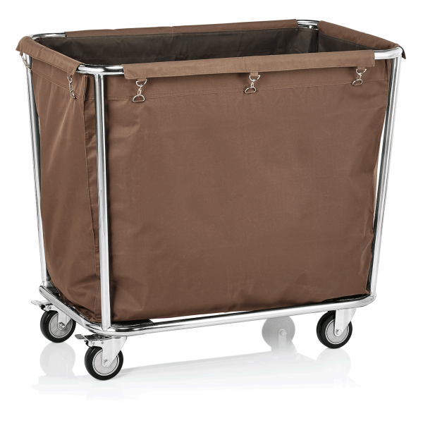 Wäschewagen, Edelstahl, Polyester, braun/beige, 4 Rollen, 260 Liter