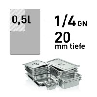 GN-Behälter - Edelstahl - GN 1/4 - 20 mm GN-Behälter - Edelstahl - GN 1/4 - 20 mm