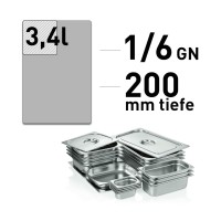 GN-Behälter - Edelstahl - GN 1/6 - 200 mm GN-Behälter - Edelstahl - GN 1/6 - 200 mm