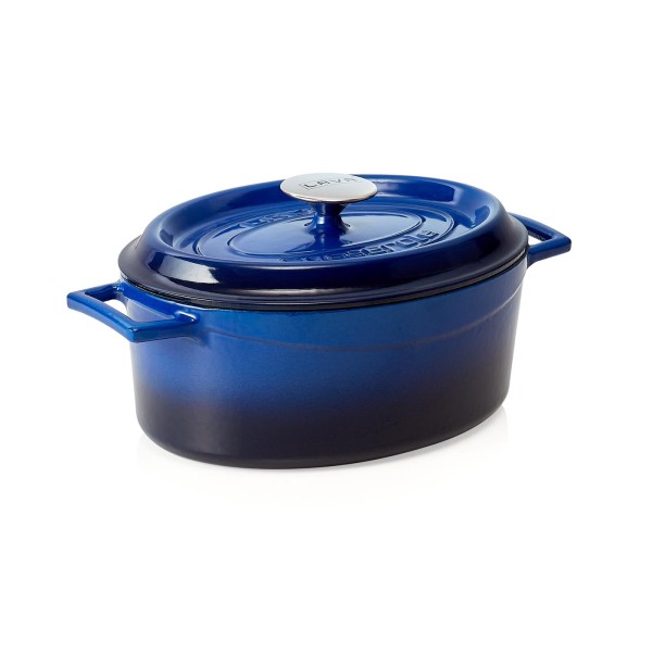 Kasserolle EisenStil, oval, 3,90 Liter, Gußeisen, emailliert, blau
