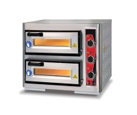 ECCO Pizzaofen, 2 Backkammern für 2 Bleche Ø 390 mm, Schamottsteinboden, ohne analoge Temperaturanze ECCO Pizzaofen, 2 Backkammern für 2 Bleche Ø 390 mm, Schamottsteinboden, ohne analoge Temperaturanze