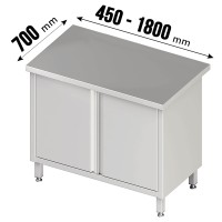 Arbeitsschrank, Flügeltüren, ohne Aufkantung, Einlegeboden, Tiefe 700mm Arbeitsschrank, Flügeltüren, ohne Aufkantung, Einlegeboden, Tiefe 700mm