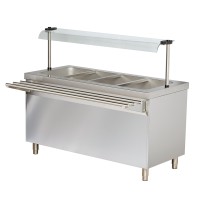 Speisen-Kaltausgabe GN 4/1, dreiseitig geschlossen, mit offenem Unterbau Speisen-Kaltausgabe GN 4/1, dreiseitig geschlossen, mit offenem Unterbau