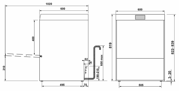 Premium Geschirrspüler, Doppelkorb, Korbgröße 500 x 500 mm, TFT Display, HTR+-System
