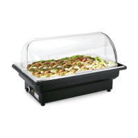 Elektro Chafing Dish - Kunststoff - mit Regelthermostat, GN Behälter 1/1 - 65 mm, mit PC Roll Top De Elektro Chafing Dish - Kunststoff - mit Regelthermostat, GN Behälter 1/1 - 65 mm, mit PC Roll Top De