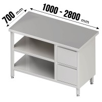 Arbeitstisch, Grund- & Zwischenboden, 2 Schubladen rechts Arbeitstisch, Grund- & Zwischenboden, 2 Schubladen rechts