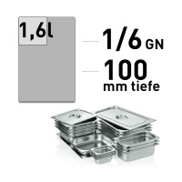 GN-Behälter - Edelstahl - GN 1/6 - 100 mm GN-Behälter - Edelstahl - GN 1/6 - 100 mm
