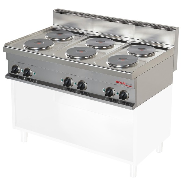 Elektroherd, 6 runde Kochplatten, Geräteoberteil - SOLOTEC 700