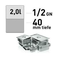GN-Behälter - Edelstahl - GN 1/2 - 40 mm GN-Behälter - Edelstahl - GN 1/2 - 40 mm