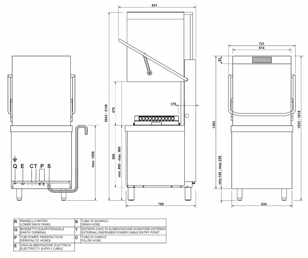 Premium Haubenspülmaschine Korbgröße 500 x 500 mm, HTR+-System, TFT-Touch Display