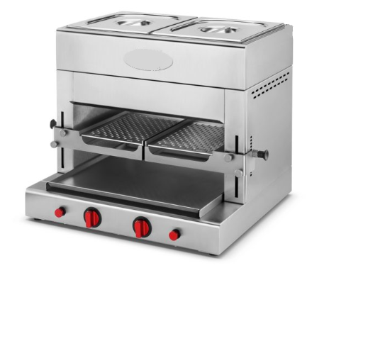 Hochleistungs Gasgrill Gastro mit Doppel-Warmhaltekammer für bis 850°C