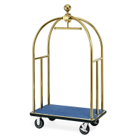 Gepäckwagen titanium gold mit blauem Teppich, 1120 x 600 x 1850 mm Gepäckwagen titanium gold mit blauem Teppich, 1120 x 600 x 1850 mm