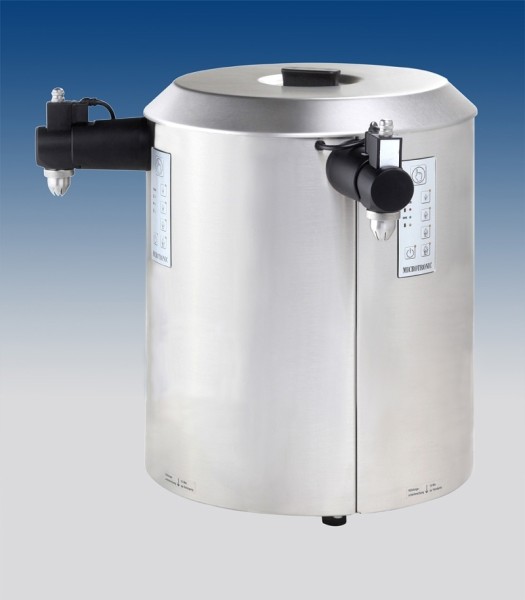 Sahnemaschine 2 x 6 Liter, Bedienfeld rechts neben dem Zapfhahn, Leistung je Zapfhahn ca. 90 Liter S