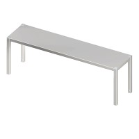 Isometrische Ansicht des Edelstahl-Aufsatzbords mit 1 Etage. Hintergrund weiß. Isometrische Ansicht des Edelstahl-Aufsatzbords mit 1 Etage. Hintergrund weiß.